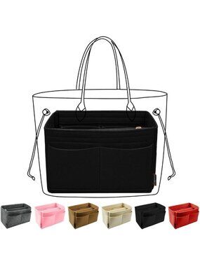 Purse Organizer Insert - Felt Tote Bag Divider with 5 Sizes for Handbag